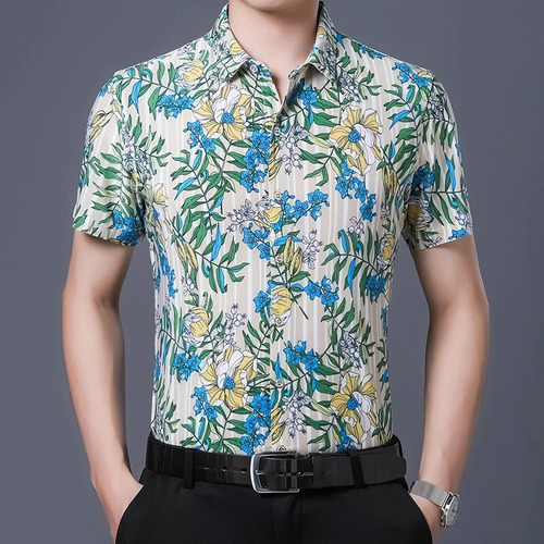 Ropa Floral Masculina, Camisas Y Pantalones Cortos Para Homb