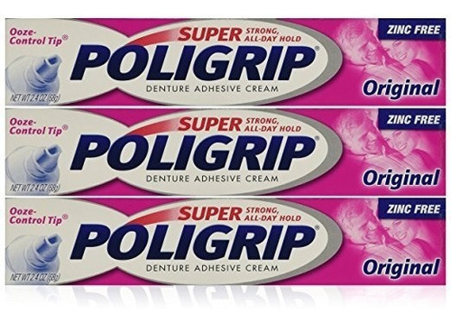 Súper Poligrip Original, 2.4 Onzas (paquete De 3)