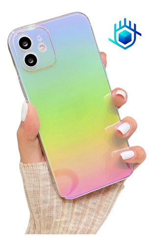 Funda Traslucida Tornasol Para iPhone Dama Mujer Protector