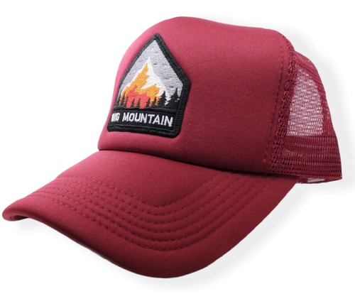 Imagen 1 de 7 de Gorra Trucker Big Mountain Bordo Parche Bordado Ear Outdoor