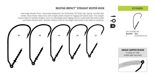 Mustad Impact Straight Keeper Hooks