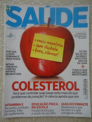 Saúde #352 Ano 2012 Colesterol Vitamine E, Artite Reumatoide