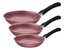 Comprar Jogo De Frigideiras Tramontina Alumínio Caribe 3 Pç Rosa