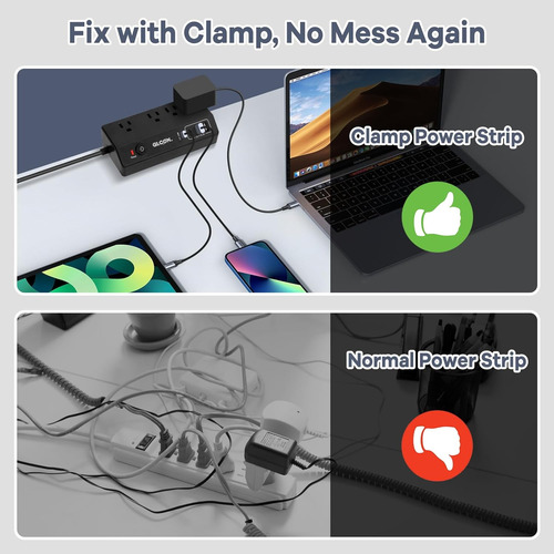 Abrazadera De Computadora Desmontable, 20 W Usb C De Ca...
