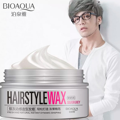 Cera Crema Para Peinar Fijador Para Cabello Wax Silver Bioaqua 100ml Extra Fuerte Con Color Plata