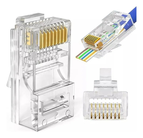 Conector Rede Ez-rj45 Vazado Pack 100 Unidades Nf