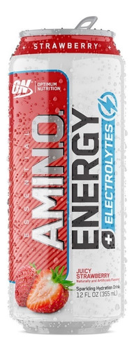 Amino Energy X 12, Aminoácidos + Electrolitos + Cafeina Sabor Juicy Strawberry (355 Ml)