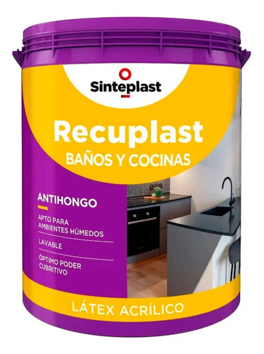  Recuplast Látex Antihongos Baños Y Cocinas Blanco 4 Lt