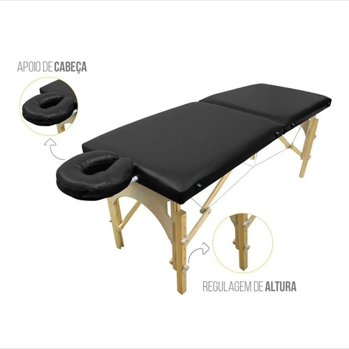Imagem 3 de 9 de Maca Divã Massagem Maleta 2,15m Regulagem Altura + Extrator