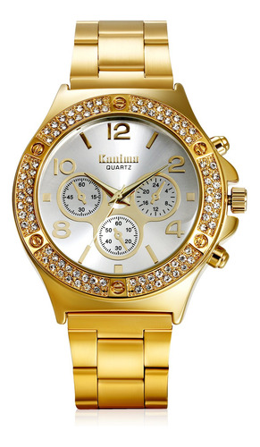 Lancardo Luxury Bling Doble Daul Rhinestone Bisel Reloj De O