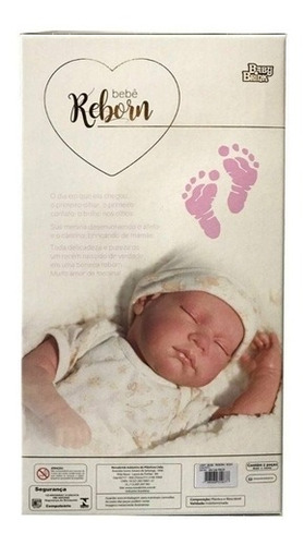 Imagem 4 de 6 de Boneca Bebê Reborn Olhos Abertos Roupa Bege Baby Brink 1265