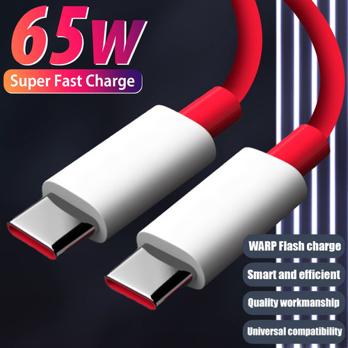 Cabo De Carregador Rápido Duplo Tipo C De 65 W Para Oneplus