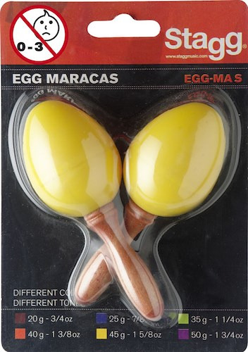 Huevos Maracas Mango Corto (par) Color Amarillo Shaker Stagg