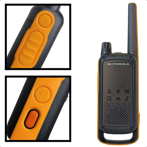 4 Radio Walk Talk Motorola T470br Prova Dágua Uhf Resistente Cor Amarelo 127/220v