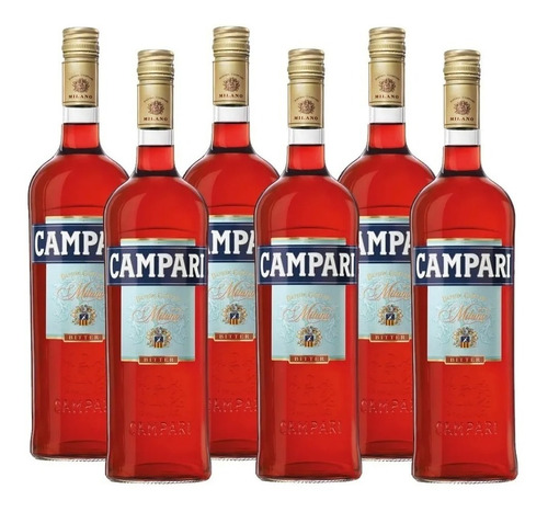 Caixa 6 Aperitivo Campari Bitter Milano 900 Ml Original