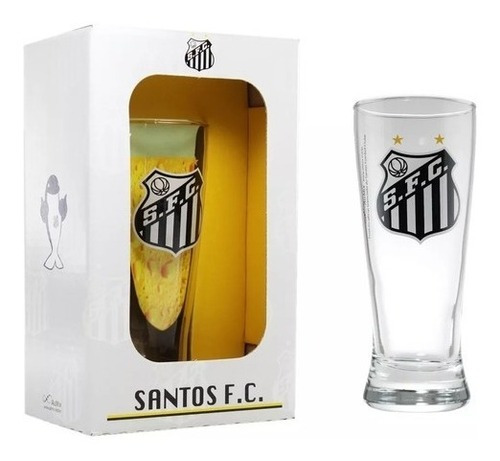 Copo Chopp Do Santos F.c 300 Ml Em Caixa Presente Oficial 