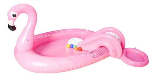 Piscina Inflable Con Tobogán Diseño Flamenco