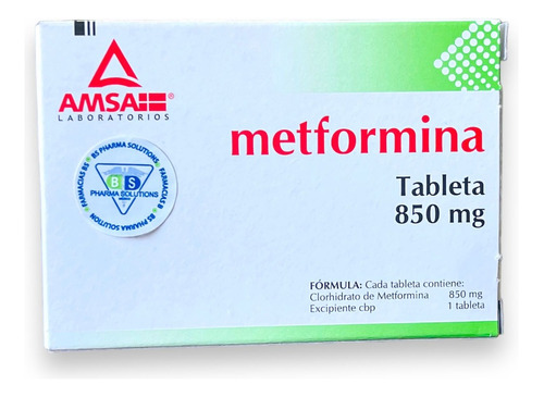 Metformina 850mg C/30 Tabletas Amsa