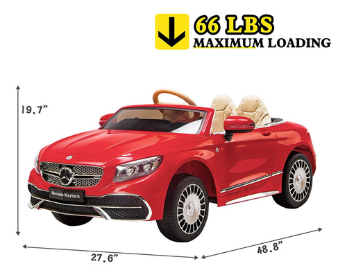 Carrito Montable Eléctrico Mercedes Benz 12v C/remoto Rojo