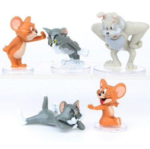 Juego De 5 Piezas De Tom Cat Toy Jerry Mouse De Pvc Con Form