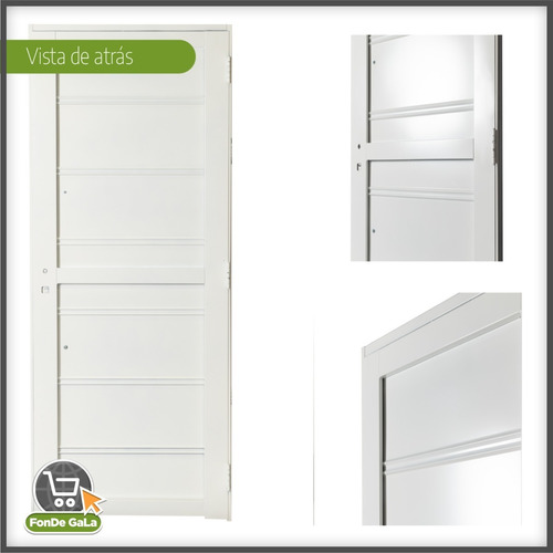 Imagen 4 de 9 de Puerta Chapa Simple Reforzada 80 X 200 Cerradura 1er Calidad