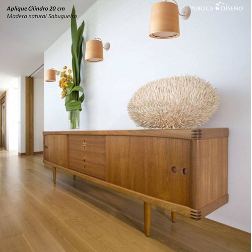 Aplique Pared Cili 20x20cm Madera Sabugueiro Diseño Nordico