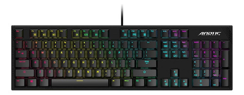 Teclado gamer Gigabyte AORUS K1 QWERTY Cherry MX Red inglés US color negro con luz RGB