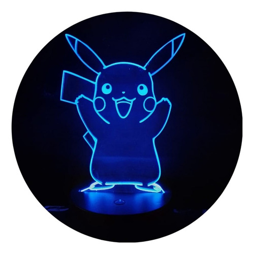 Lámpara Led Ilusión 3d Pikachu