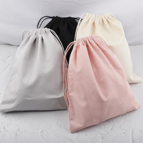 2 Bolsas De Almacenamiento Con Cordón Liso De Lona De