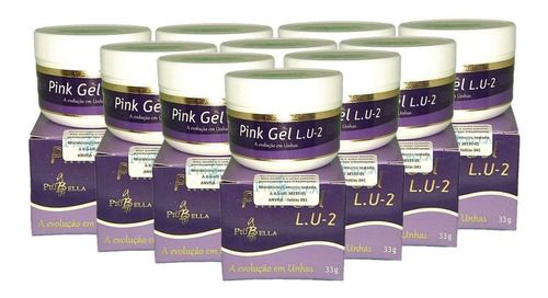 Gel Pink Lu2 33g - Piu Bella 10un - Secagem Uv/led