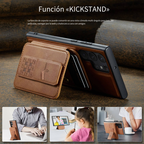 Funda Para Samsung Galaxy S25 S25 Plus S25 Ultra Magsafe Wallet Con Ranuras De Piel Para Tarjetas Y Soporte Magnético
