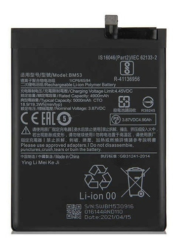 Imagen 1 de 1 de Batería Xiaomi Mi 10t Pro Garantia Y Tienda Fisica