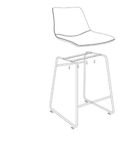 Banco Para Barra Cocina Respaldo Alto Tipo Piel Set De 2 Color Café