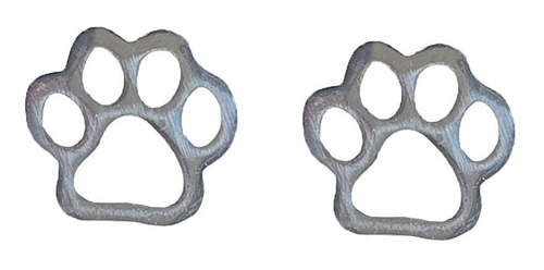 Aretes Acero Inox, Huella Mascota Pet