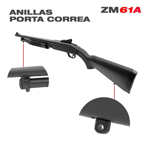 Imagen 3 de 10 de Rifle Airsoft Escopeta M 870 Spring Bbs Aire Comprimido