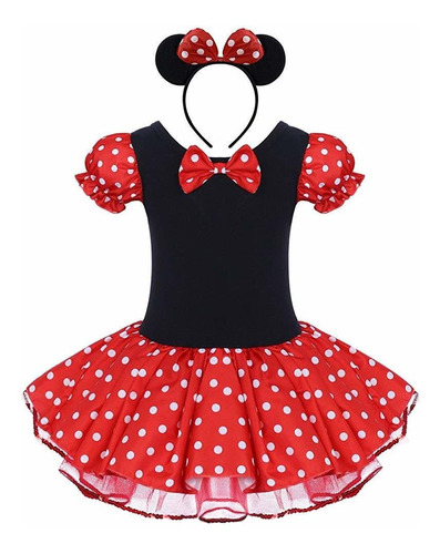 Vestido Tutú Infantil Lunares Orejas Cartón