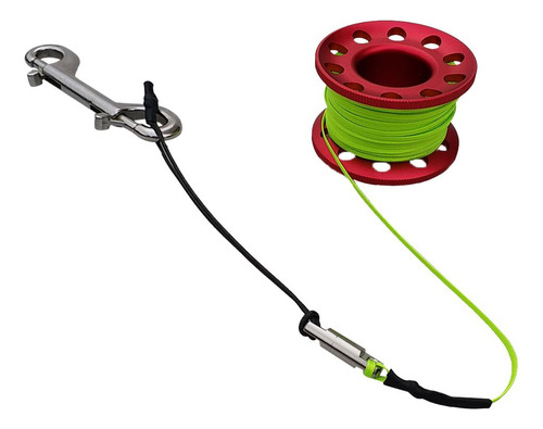 2pcs Carrete De De Buceo Con Clips De Doble Extremo 15 M