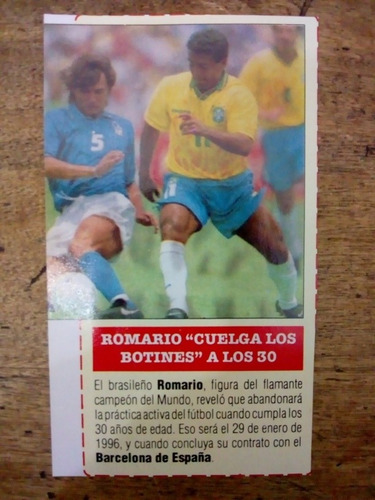 Recorte Selección De Fútbol Brasil De Romario