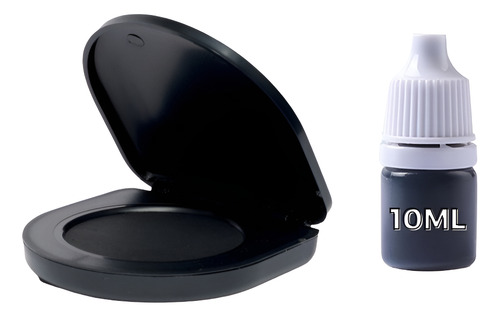 Tampón Huellero Digital + Tinta Negra 10 Ml Color De La Tint