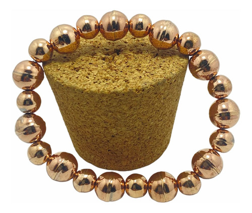 Pulsera De Cobre 100% Combinación De Esferas # 7 Y #8