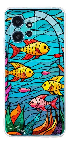 Funda Para Xiaomi Para Mujer Peces Vitral Con Tu Nombre