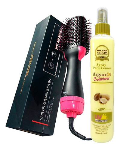 Cepillo 3en1 1200 Watts + Spray Para Peinar Argan Oil Choles