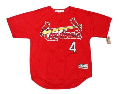 Imagen 1 de 3 de Camiseta Casaca Baseball Mlb Louis Cardinals Molina 4 Rojo