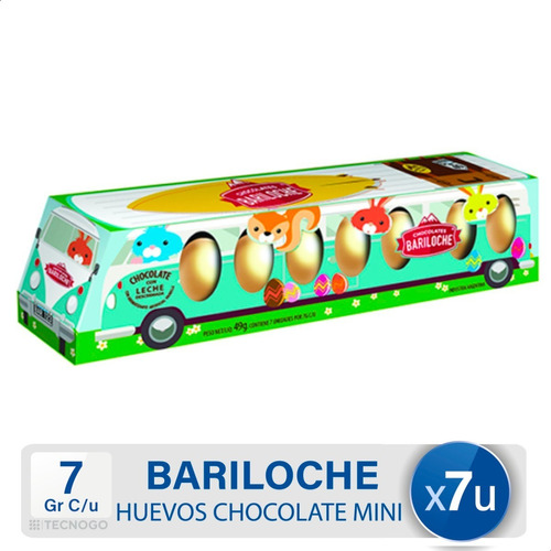 Huevos Chocolate Mini Bariloche Omnibus Pascua - X7 Unidades