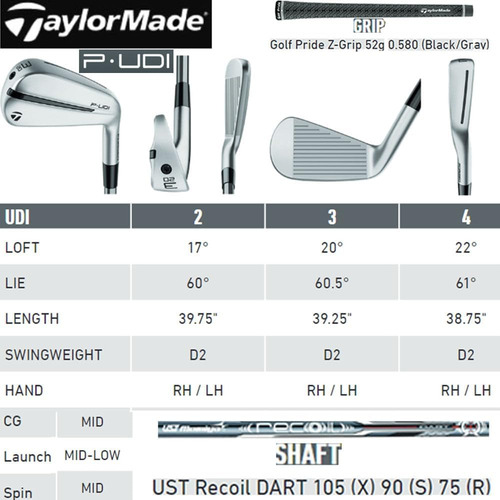 Taylormade Golf Udi 2 Grafito De Mano Izquierda Rígida
