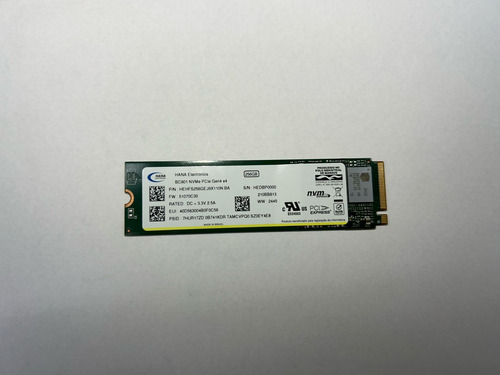 Ssd Hana Eletronics 256gb Hehfs256gej9x110n Verde