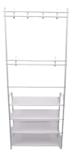 Perchero ropa Rack Multifuncional Zapatero Organizador percha Estantes IMBACK Color Blanco