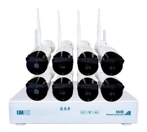 Kit Câmera Ip S/fio Wifi C/ 8 Câmera Com Fonte 1 Nvr Gravado