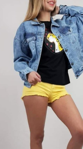 Short Tiro Alto Elastizado Amarillo Temporada 2019