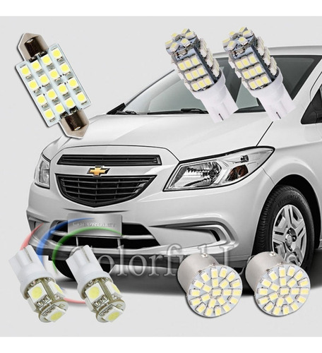 Kit Lâmpadas Led Onix Prisma Farolete Pingo Teto Placa Ré